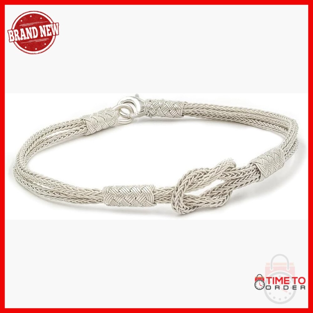Handmade Sterling Silver Viking Bracelet, 7 Inch Unisex Link